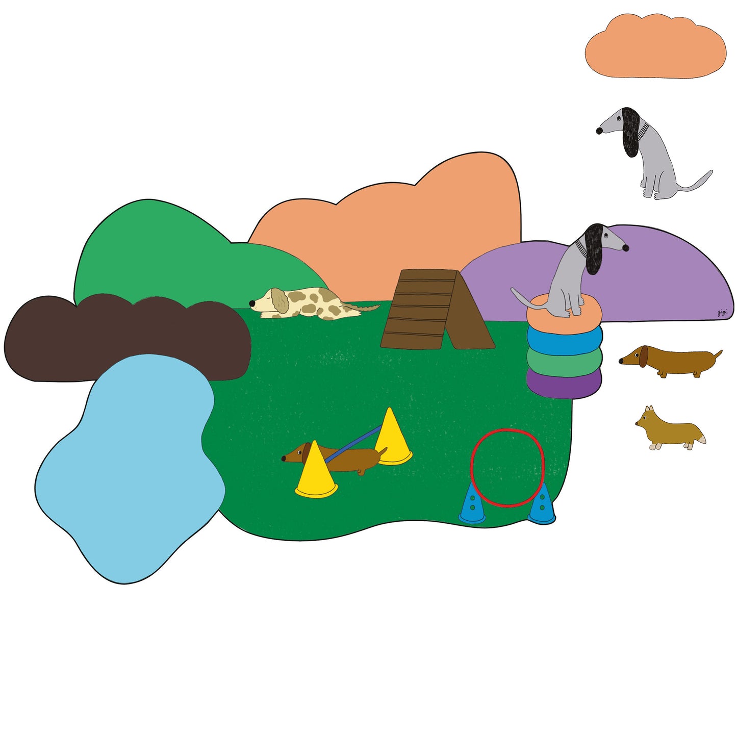 "Dog park" by Gisèle and Rose
